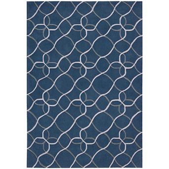 HomeRoots Rectangle Abstract Polyester Area Rug