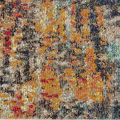 HomeRoots Rectangle Abstract Polypropylene Area Rug