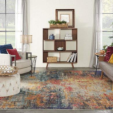 HomeRoots Rectangle Abstract Polypropylene Area Rug