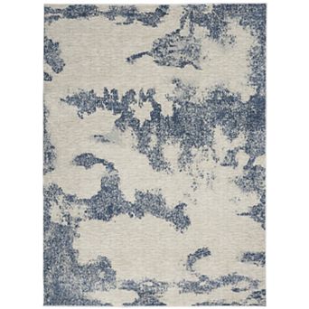 HomeRoots Rectangle Abstract Polypropylene, Polyester Area Rug