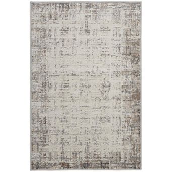HomeRoots Rectangle Abstract Polypropylene Area Rug