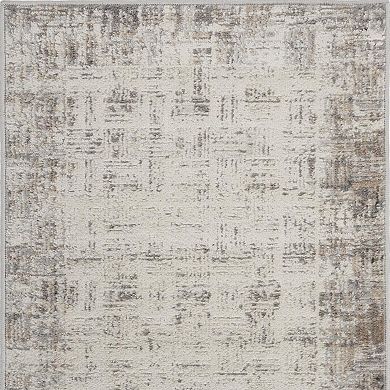 HomeRoots Rectangle Abstract Polypropylene Area Rug