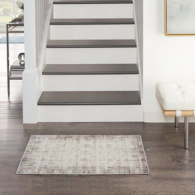 HomeRoots Rectangle Abstract Polypropylene Area Rug