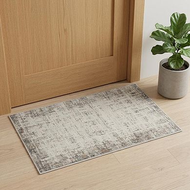 HomeRoots Rectangle Abstract Polypropylene Area Rug