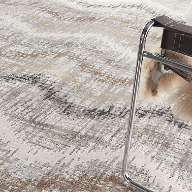 HomeRoots Rectangle Abstract Polypropylene Area Rug