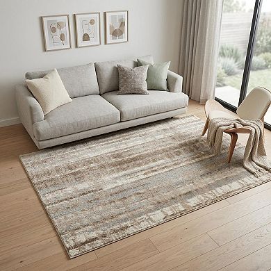 HomeRoots Rectangle Abstract Polypropylene Area Rug