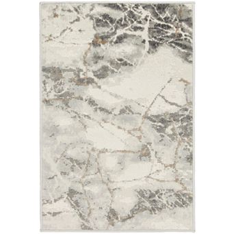 HomeRoots Rectangle Abstract Polypropylene Area Rug