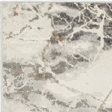 HomeRoots Rectangle Abstract Polypropylene Area Rug