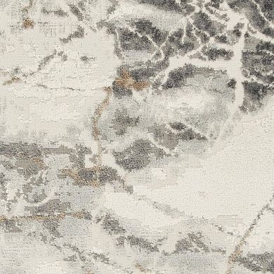 HomeRoots Rectangle Abstract Polypropylene Area Rug