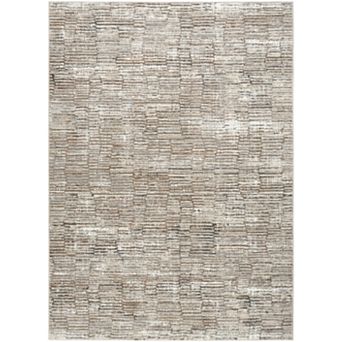 HomeRoots Rectangle Abstract Polyester Area Rug