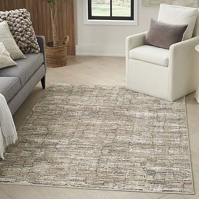 HomeRoots Rectangle Abstract Polyester Area Rug