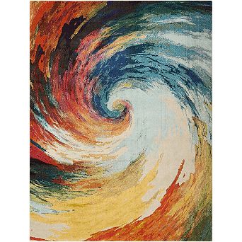 HomeRoots Rectangle Abstract Polypropylene Area Rug