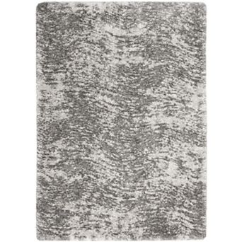 HomeRoots Rectangle Abstract Polyester Area Rug