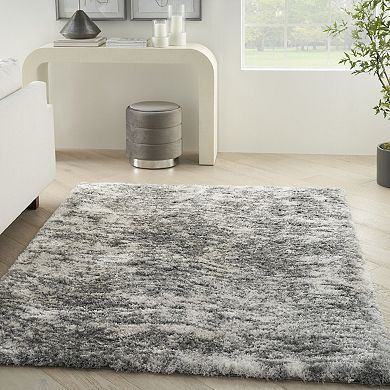 HomeRoots Rectangle Abstract Polyester Area Rug