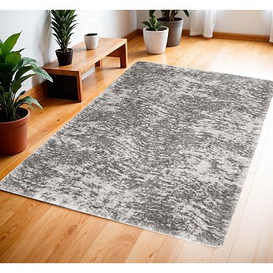 HomeRoots Rectangle Abstract Polyester Area Rug