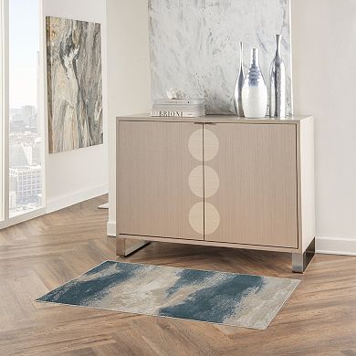 HomeRoots Rectangle Abstract Polyester Area Rug