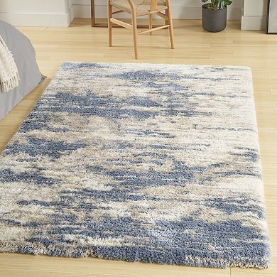 HomeRoots Rectangle Abstract Polyester Area Rug