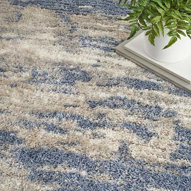 HomeRoots Rectangle Abstract Polyester Area Rug