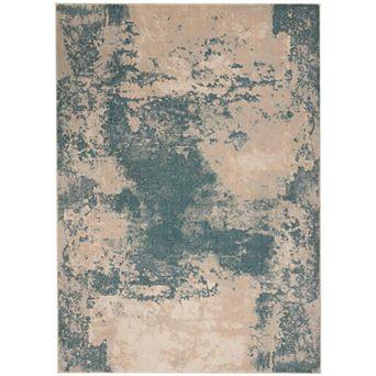 HomeRoots Rectangle Abstract Polyester Area Rug