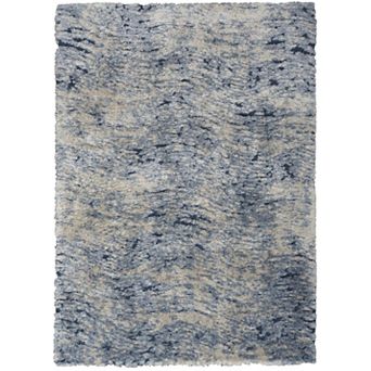 HomeRoots Rectangle Abstract Polyester Area Rug