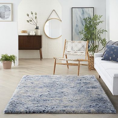 HomeRoots Rectangle Abstract Polyester Area Rug