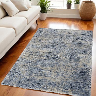 HomeRoots Rectangle Abstract Polyester Area Rug