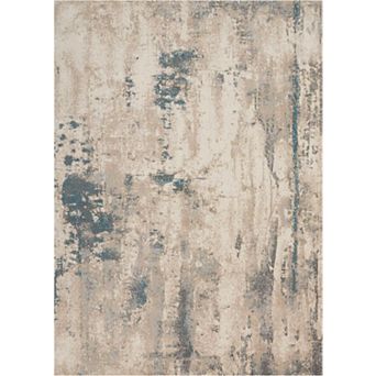 HomeRoots Rectangle Abstract Polyester Area Rug