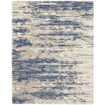 HomeRoots Rectangle Abstract Polyester Area Rug