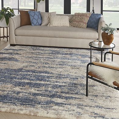 HomeRoots Rectangle Abstract Polyester Area Rug