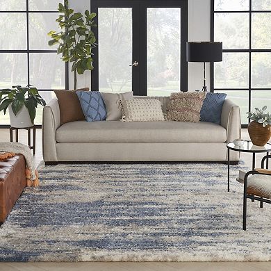 HomeRoots Rectangle Abstract Polyester Area Rug