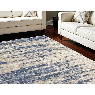 HomeRoots Rectangle Abstract Polyester Area Rug
