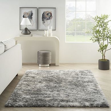 HomeRoots Rectangle Abstract Polyester Area Rug
