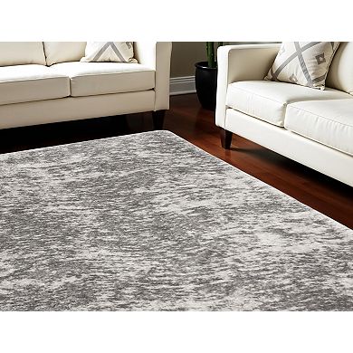 HomeRoots Rectangle Abstract Polyester Area Rug