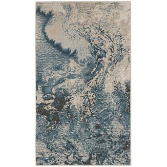 HomeRoots Rectangle Abstract Polyester Area Rug