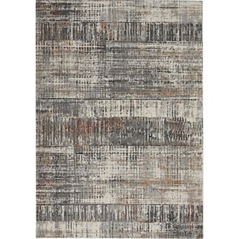 HomeRoots Rectangle Abstract Polypropylene, Polyester Area Rug