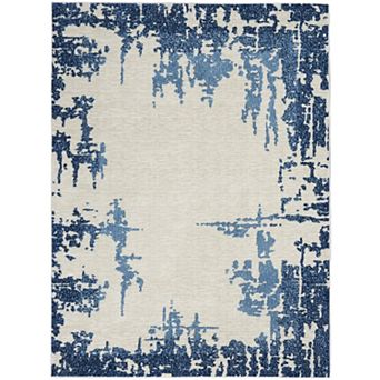 HomeRoots Rectangle Abstract Polypropylene, Polyester Area Rug