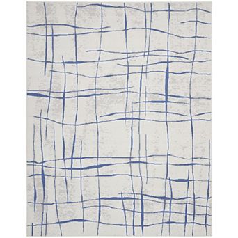 HomeRoots Rectangle Abstract Polypropylene Area Rug