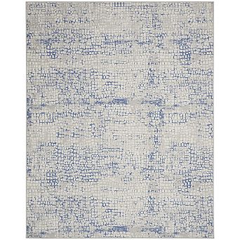 HomeRoots Rectangle Abstract Polyester Area Rug