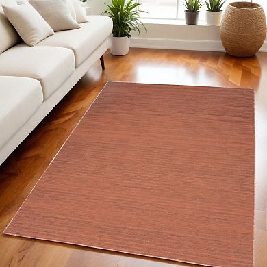 HomeRoots Rectangle Abstract Polyester Blend Area Rug