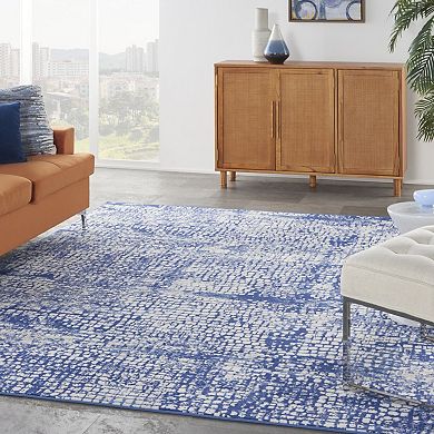 HomeRoots Rectangle Abstract Polypropylene Area Rug