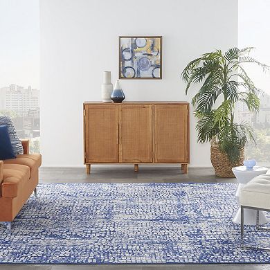 HomeRoots Rectangle Abstract Polypropylene Area Rug