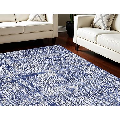HomeRoots Rectangle Abstract Polypropylene Area Rug