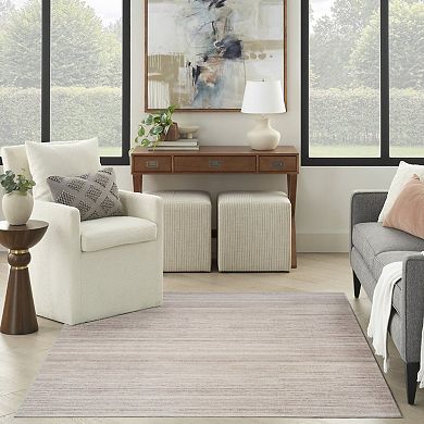 HomeRoots Rectangle Abstract Polyester Blend Area Rug