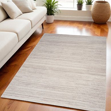 HomeRoots Rectangle Abstract Polyester Blend Area Rug