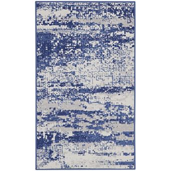 HomeRoots Rectangle Abstract Polypropylene Area Rug