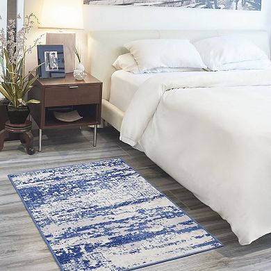 HomeRoots Rectangle Abstract Polypropylene Area Rug