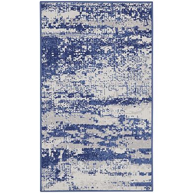 HomeRoots Rectangle Abstract Polypropylene Area Rug