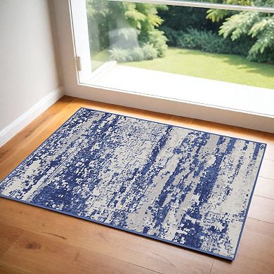 HomeRoots Rectangle Abstract Polypropylene Area Rug