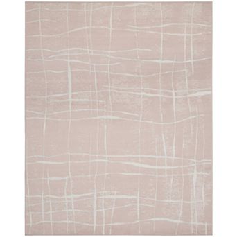 HomeRoots Rectangle Abstract Polypropylene Area Rug