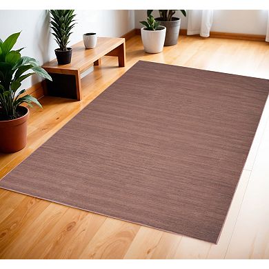 HomeRoots Rectangle Abstract Polyester Blend Area Rug